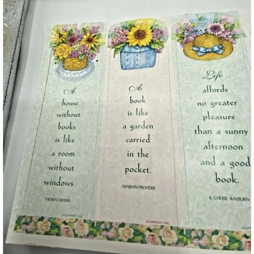 Vintage Book Plates & Bookmarks From The  Library Of  Current Inc USA Floral